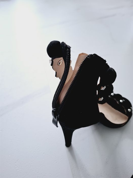 Cudne szpilki 37 sandały nowe  czarne zamsz wygodne nowe