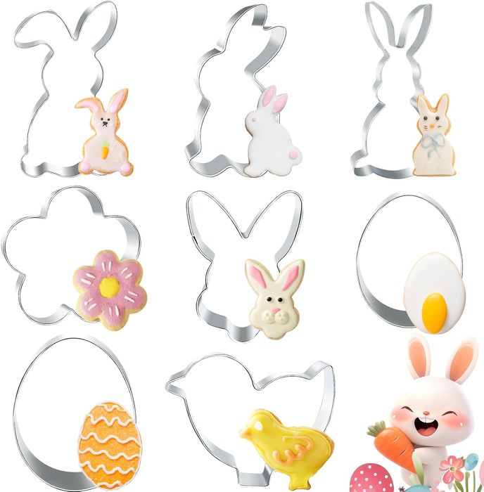 Foremki Wielkanocne do ciasteczek Wykrawacz stal nierdzewna 8szt