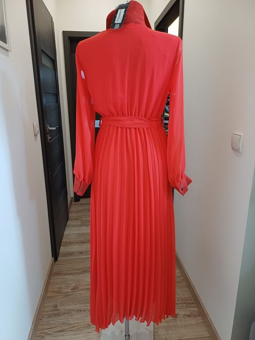 Czerwona koszulowa sukienka maxi Actuel rozm M.