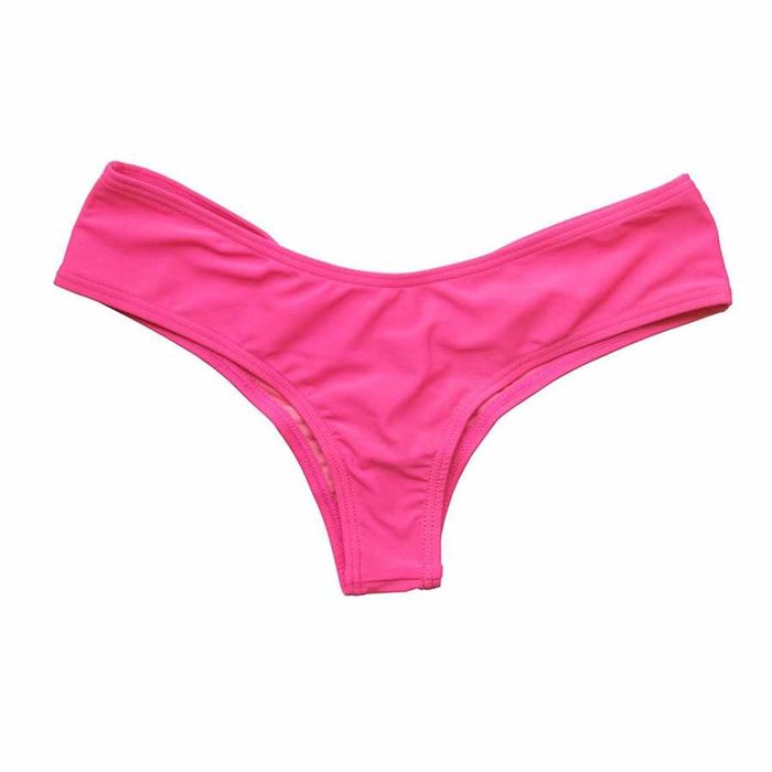 Damski Majtki Brazylijskie z Push-Up Do Bikini Figi Stringi Różowe M