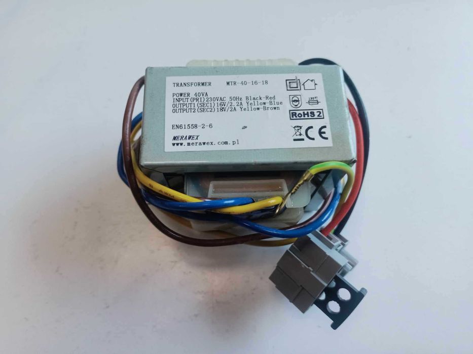 Transformator MTR-40-16-18  16V/2,2A 18V/2A 40VA merawex