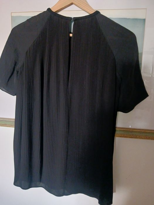 Camisa preta plissada, Massimo Dutti
