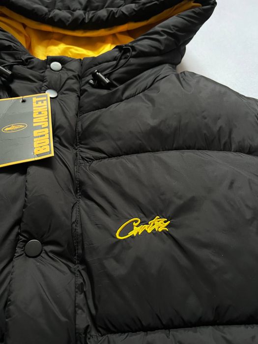Куртка Corteiz Alcatraz Puffer Jacket Black/Yellow Пуховик Корте — zdjęcie 4