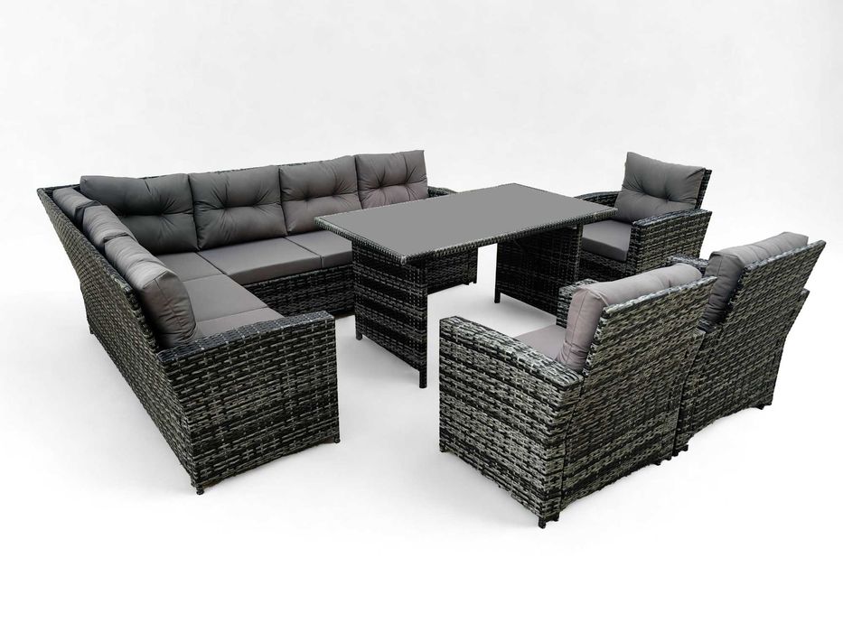 Wypoczynek ogrodowy /Narożnik + fotele / Technorattan/ 9 os / 4 kolory