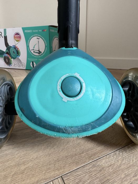 Дитячий самокат Globber Primo Foldable plus Lights зелений