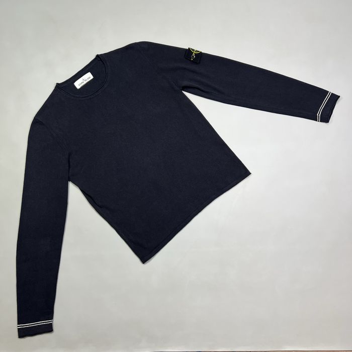 Чоловічий легкий джемпер stone island crew neck knit lightweight cotton crepe 6815569b9 (ss18) розмір м