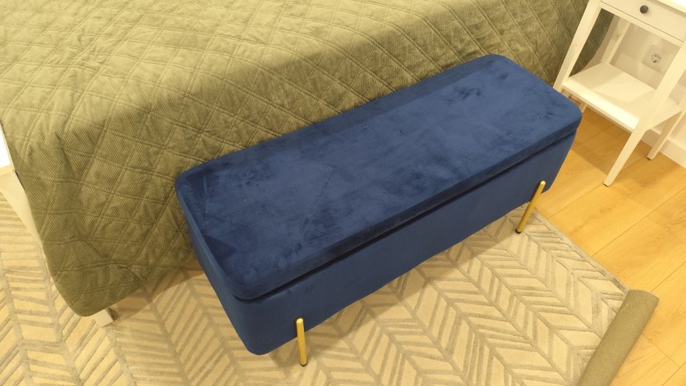 Banqueta/ baú/ Banco azul