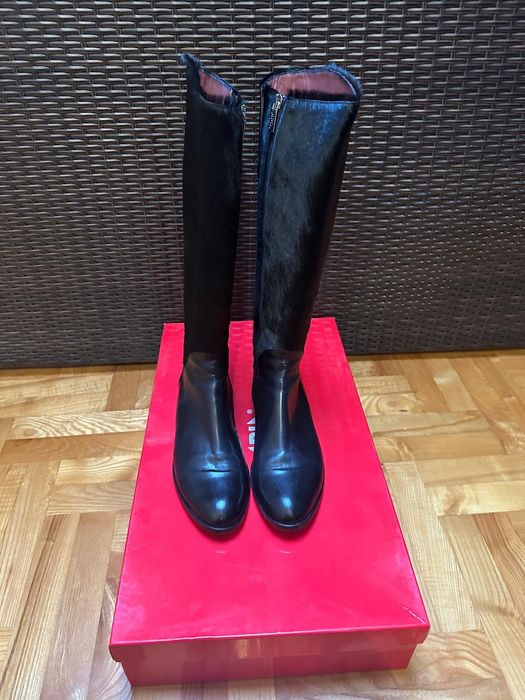 Kozaki Czarne Apia Skóra "Futerko" Włosie