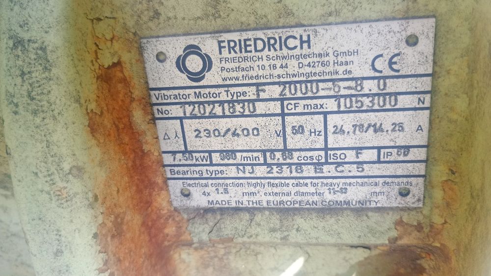 Podajnik sortownik frakcji wibracyjny żwir piasek węgiel kruszywo 2x 7,5 KW