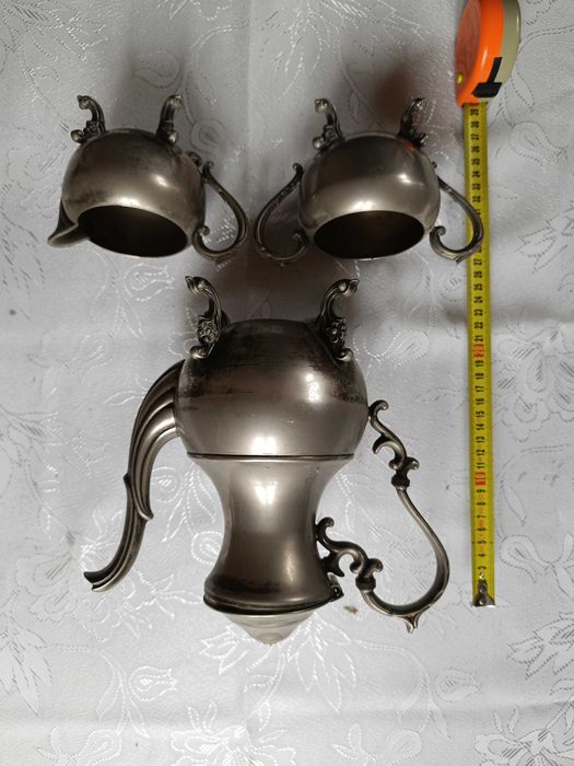 Komplet do kawy English Silver Mfg Corp USA – plater, 3 części