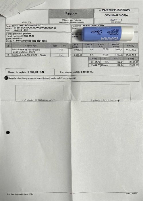 Fotelik Klippan Kiss 2 plus