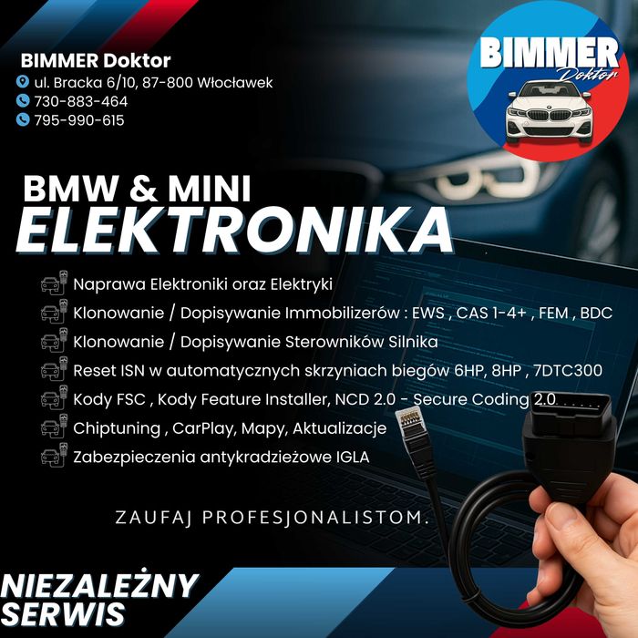 Diagnostyka BMW Kodowanie Doposażenia Kluczyki Naprawy Chiptuning