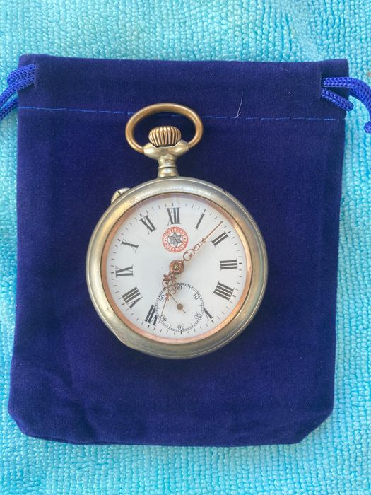 Relógio de bolso antigo Cortebert Superieure , suíço , prata , gravação