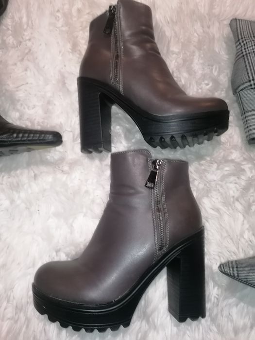 buty botki  trzewiki   36 37,5  czarne + kratke + brąż 3pary !