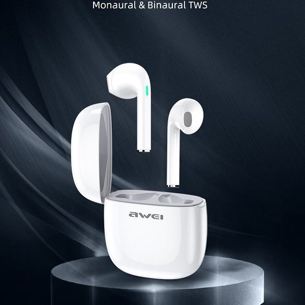 AWEI słuchawki Bluetooth 5.0 T28 TWS+ stacja dokująca biały/white
