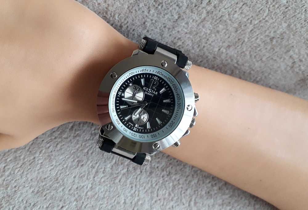 Nowy męski zegarek IceStar czarny cyferblat