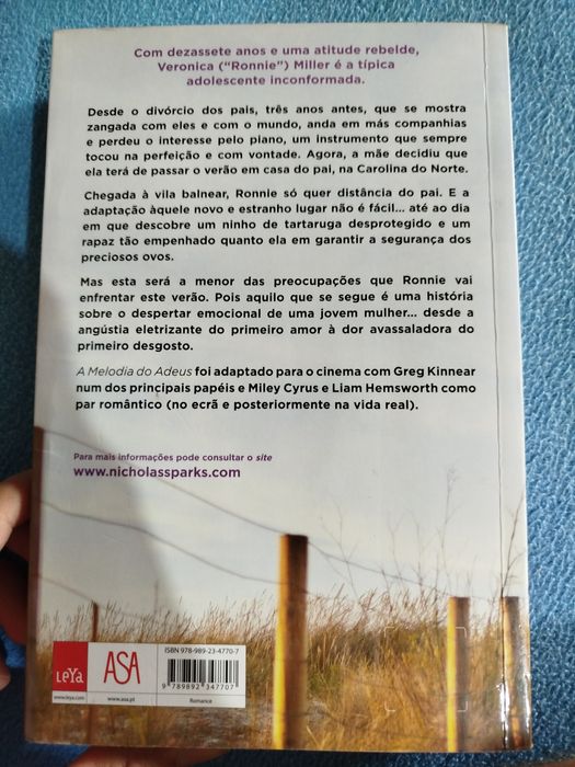 A Melodia do Adeus- Nicholas Sparks (Livro romântico)
