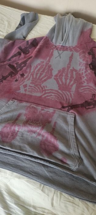 Bluza DIY handmade ręcznie wykonana kaptur hoodie spray malowana y2k