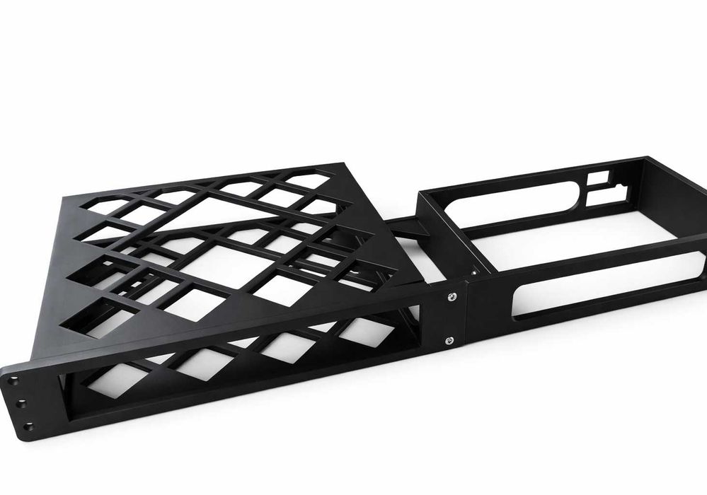 Rackmount 19" Lenovo ThinkCentre Tiny + Focusrite 2i2 - uchwyt półka