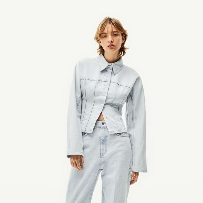 Джинсова сорочка жакет h&m xs
