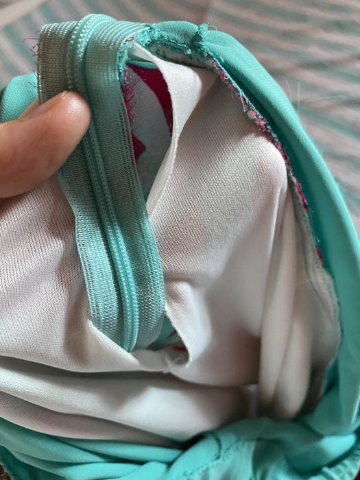 Vestido Curto Abalonado Rosa e Verde Menta (34)