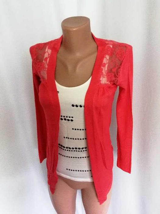 Нарядный лёгкий кардиган/накидка с кружевной спинкой armide