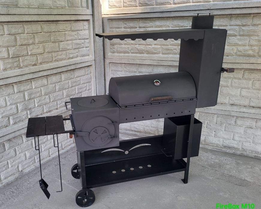 • 5мм / Усилення/ ВІД ЗАВОДА / Мангал Смокер Барбекю / З коптильнею