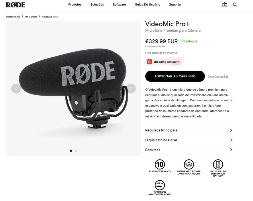 Rode VideoMic Pro + | Como NOVO