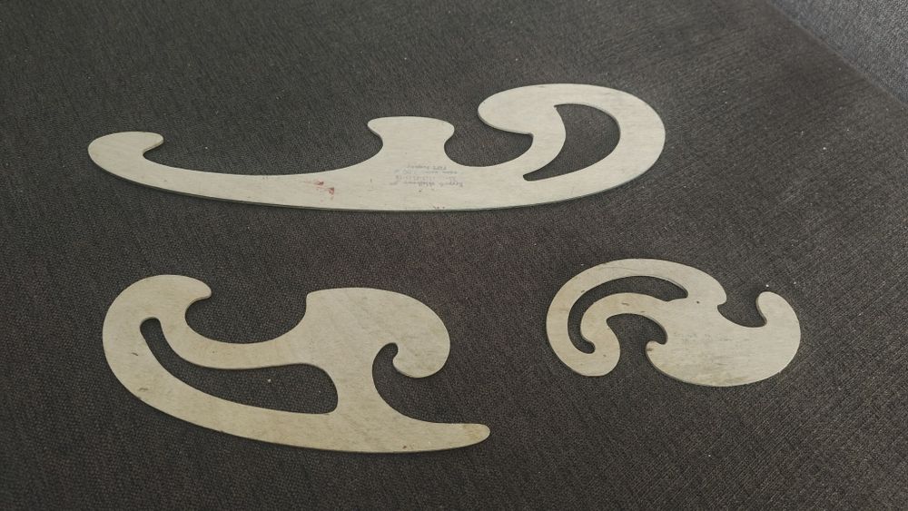 Drewniane krzywiki kreślarskie prl