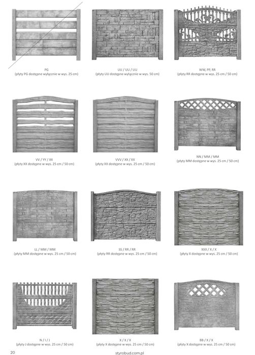 Ogrodzenia betonowe Styrobud, płyty ogrodzeniowe, płot betonowy montaż