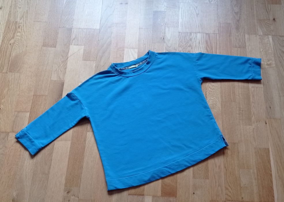 White Stuff niebieska bluza oversize rękaw 3/4 r.40