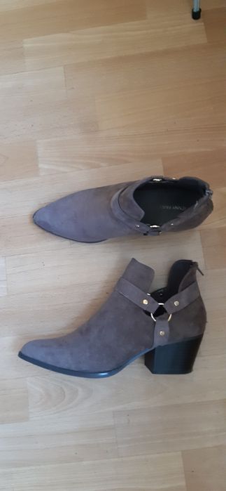 Ботильоны  Jenny Fairy весна осень серые на каблуке