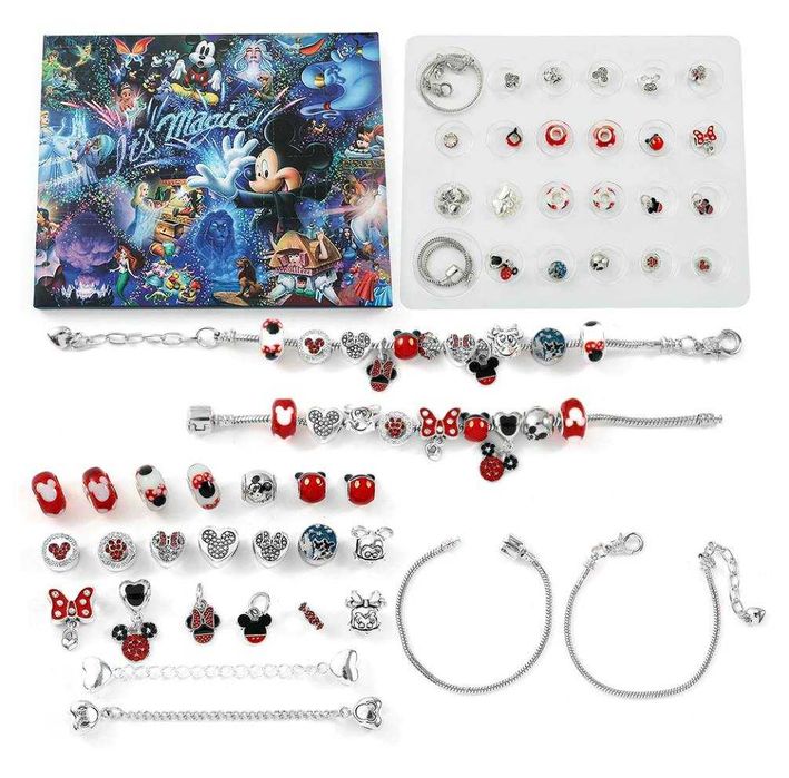 Набір прикрас 24 шт Адвент календар браслет та підвіски Disney Стіч