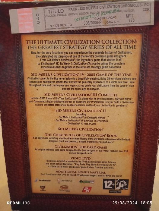 Edição especial Civilization Chronicles Como Novo