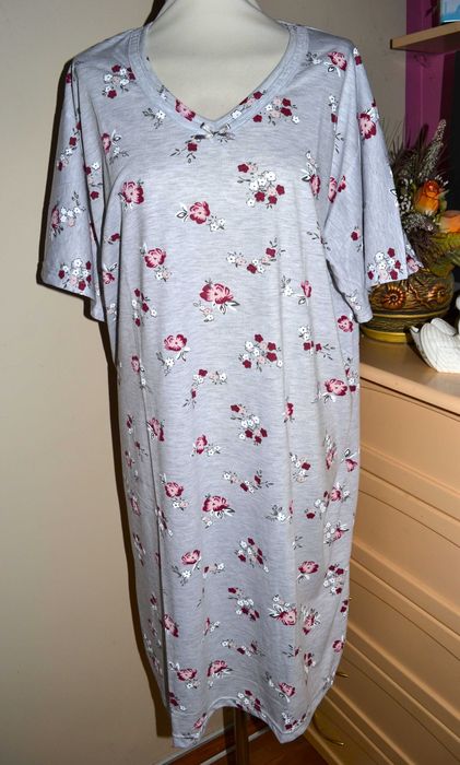 duża koszula nocna kwiaty  100% bawełna (7)_58/60