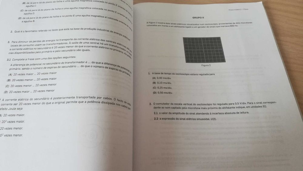 Caderno de exercícios Física 11°ano