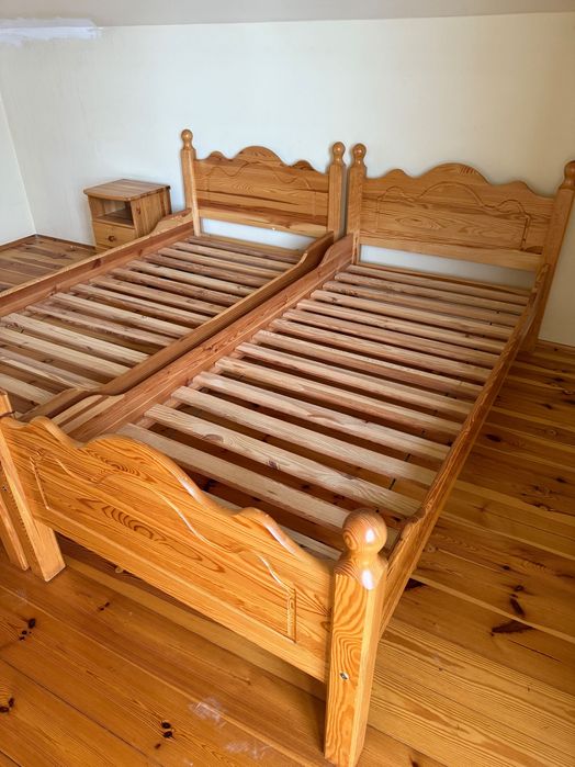 Rama łóżka plus stelaż drewniana używana
