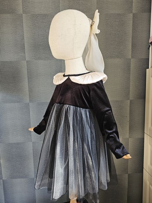 Пишна дитяча чорна оксамитова класична сукня детское платье чёрное