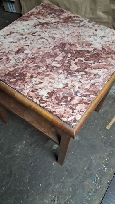 Stolik marmurowy ława stół PRL retro antyk 60x50x50