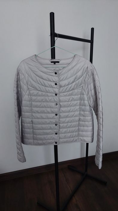 Srebrna szara kurtka puchowa kieszenie Solar