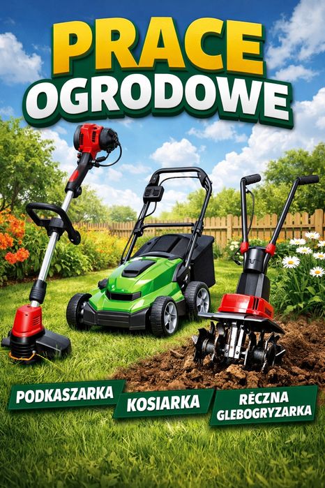 Koszenie trawników oraz uprawa glebogryzarka