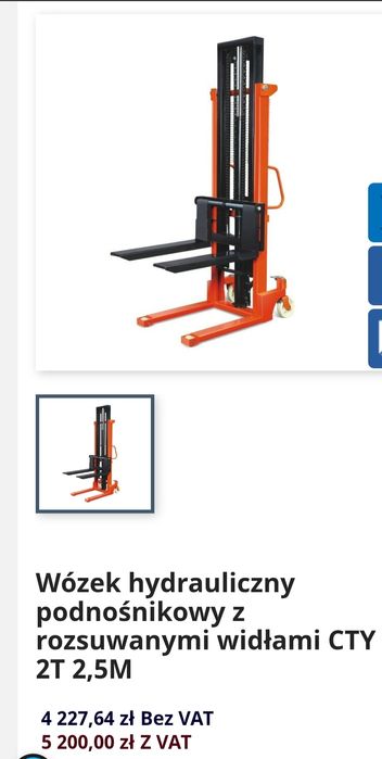 Wózek Masztowy 2T/ 2,5M  Nowy