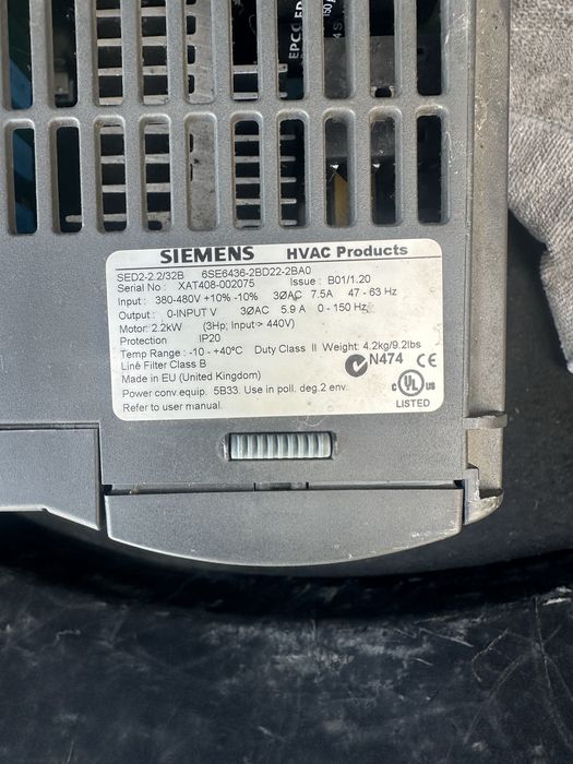 Частотный преобразовательSimens 2.2 квт. 380в.