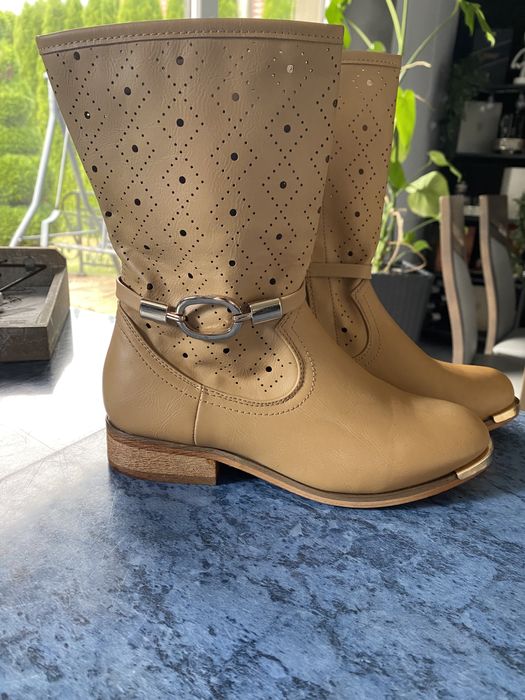 Botki karmelowe rozm.34,nowe
