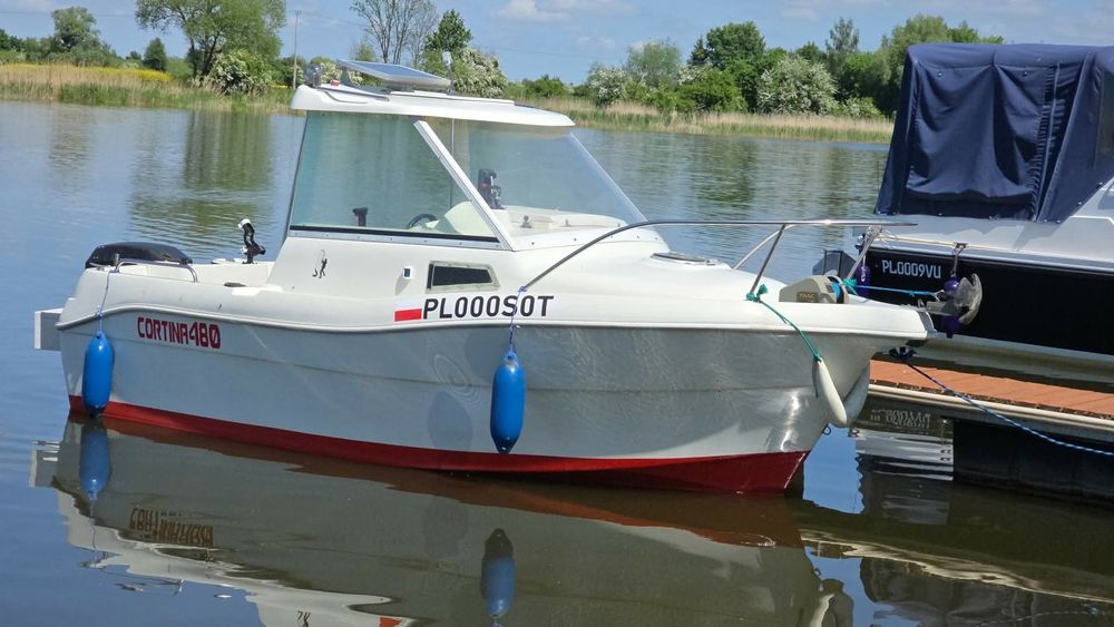 Łódź motorowa,kabinowa, Pilothouse Cortina 480,zamiana na motorówkę