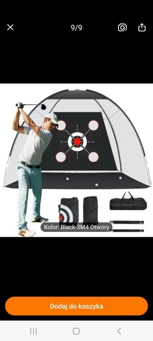 Siatka, bramka golfowa do ćwiczeń swingu.