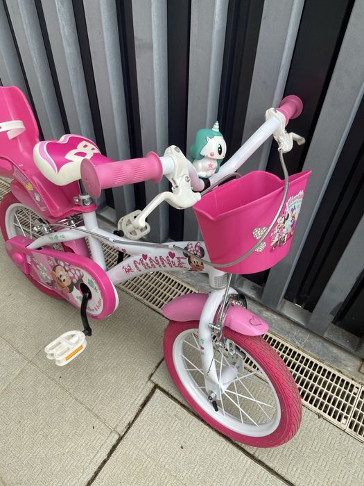 Bicicleta Disney Minnie 12" (3-5 Anos) - Como Nova, Cesto e Rodinhas