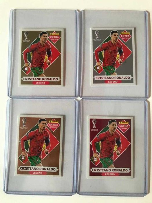 Extra Sticker Cristiano Ronaldo Ouro Prata Bronze Mundial Qatar 2022