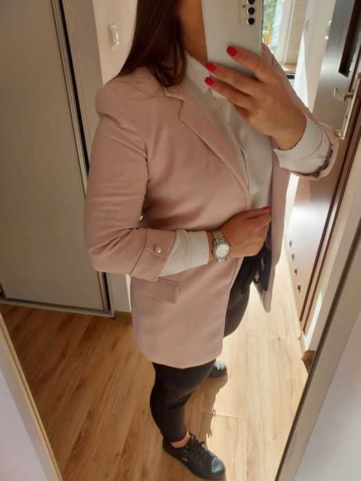 Marynarka ZARA 36 elegancka pudrowy róż basic