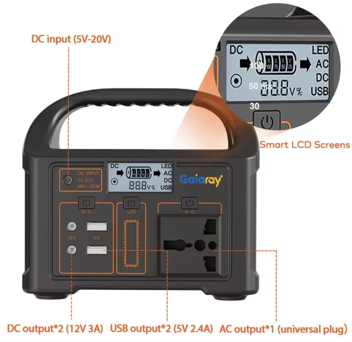 Stacja zasilania przenośna Gaiaray 100W kemping namiot powerbank